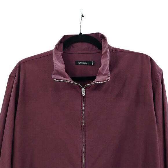 J Lindeberg 1/2 Zip David Crepe Moline Pullover Golf Shirt Maroon Red Medium - Picture 3 of 7
